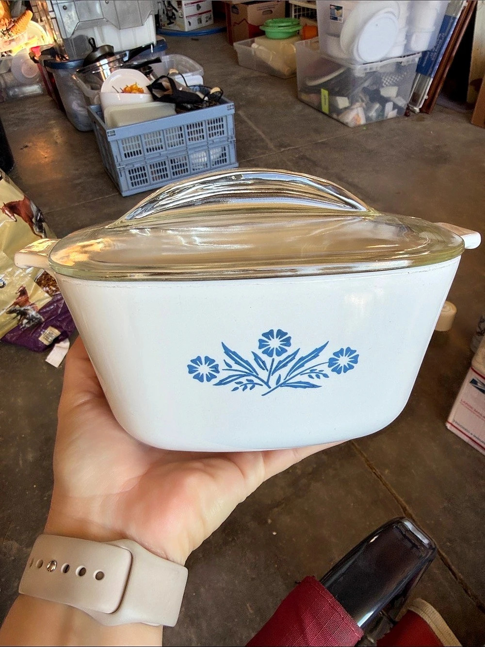 CorningWare P-1 3/4-B Cornflower Casserole Dish White & Blue